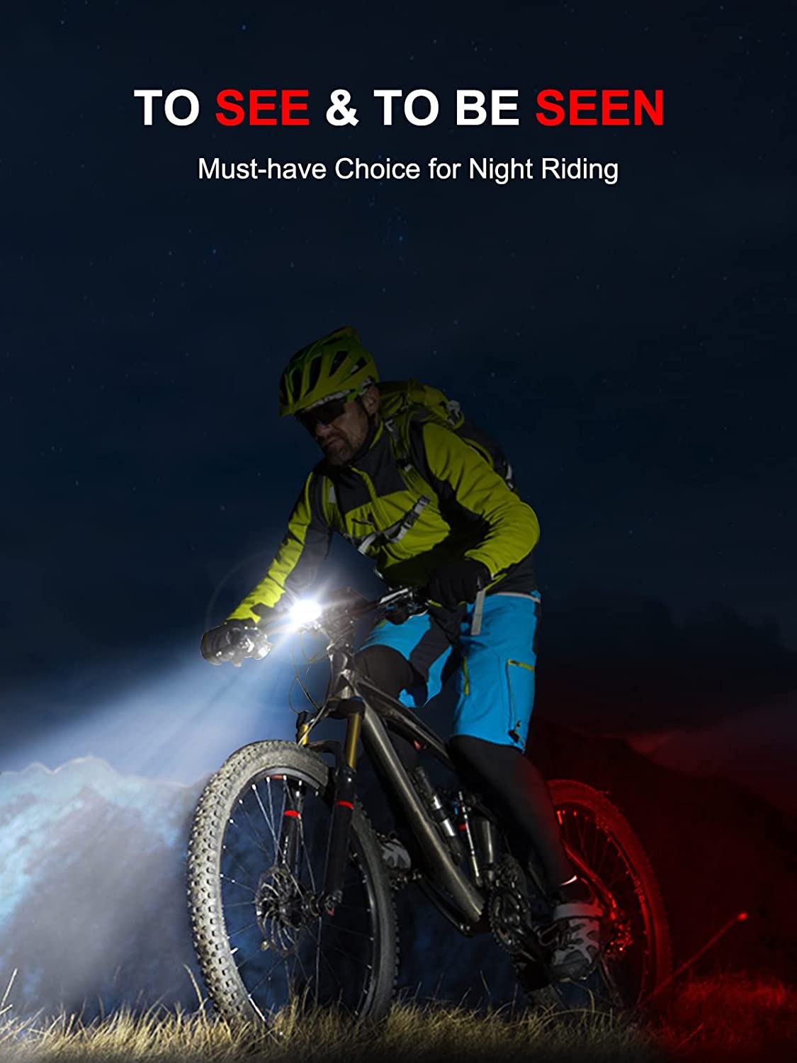 Get 26% Off! Cuvccn Bike Lights, Rechargeable Bicycle Lights Set Super Bright 8+12 Modes