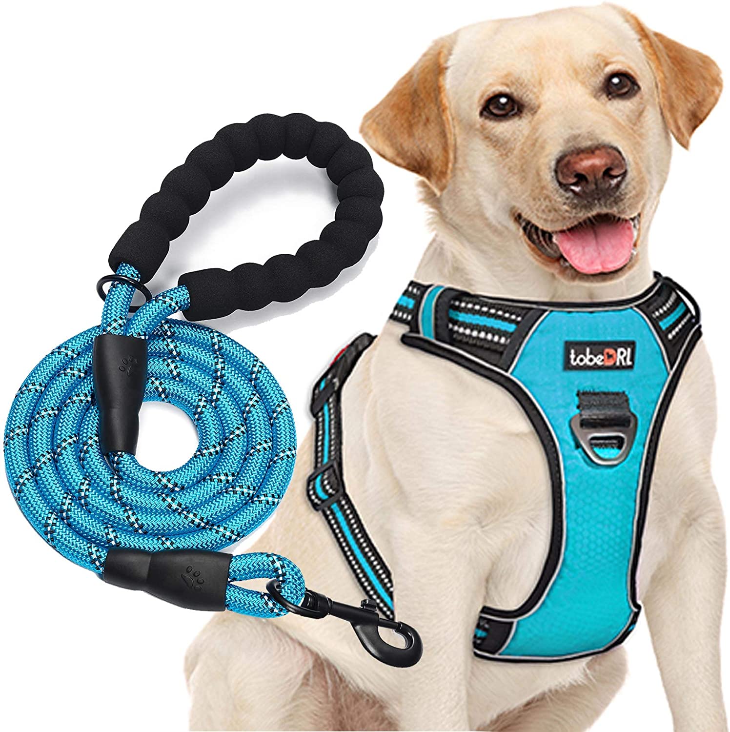 Get 27% Off! tobeDRI No Pull Dog Harness Adjustable Reflective Oxford Easy Control Medium Large Dog Harness with A Free Heavy Duty 5ft Dog Leash