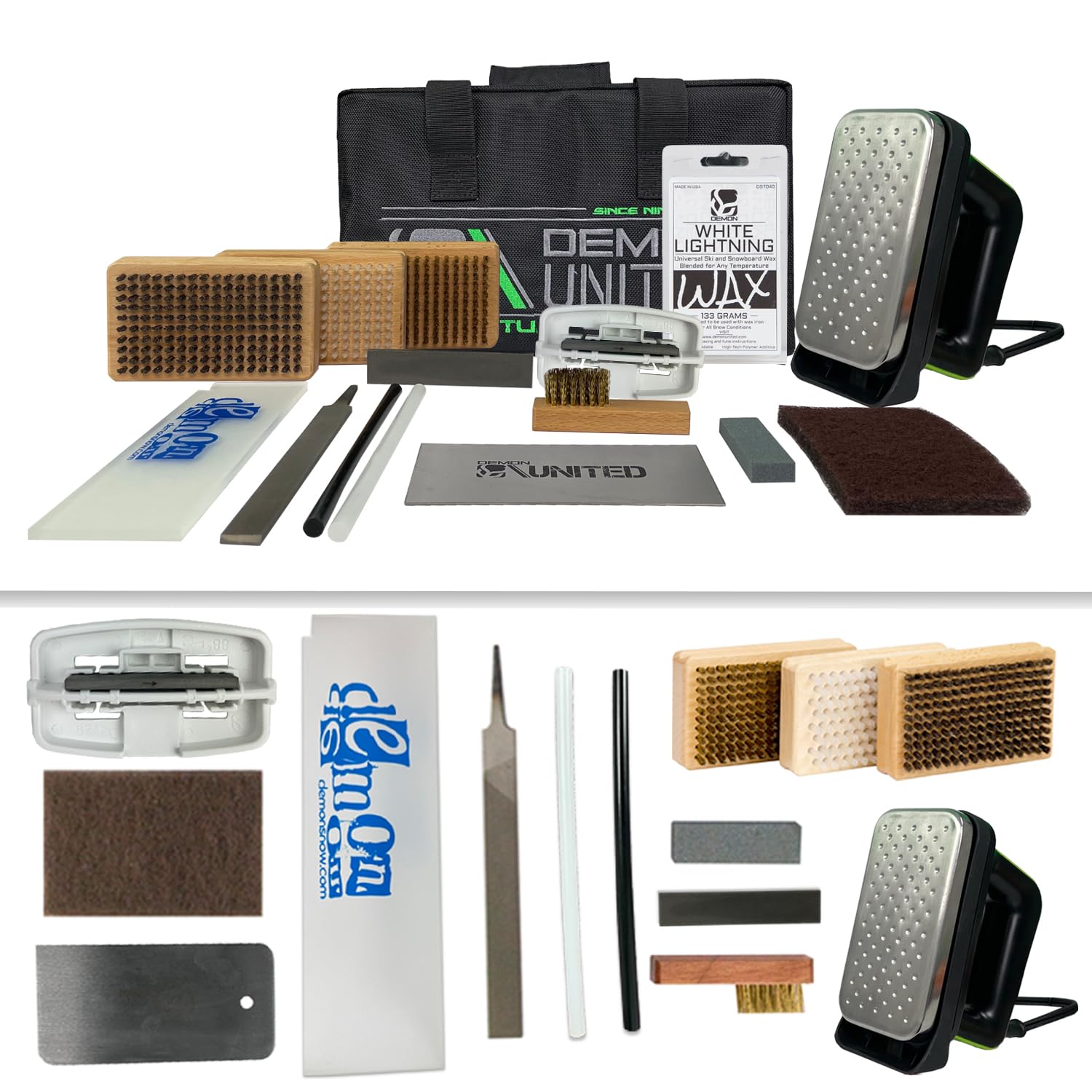 Get 20% Off! Winterial Snowboard and Ski Tuning Kit, with Iron, All-Temp Snowboard Wax, Angled Edge Tuner File, PTEX Rods and Wax Apron