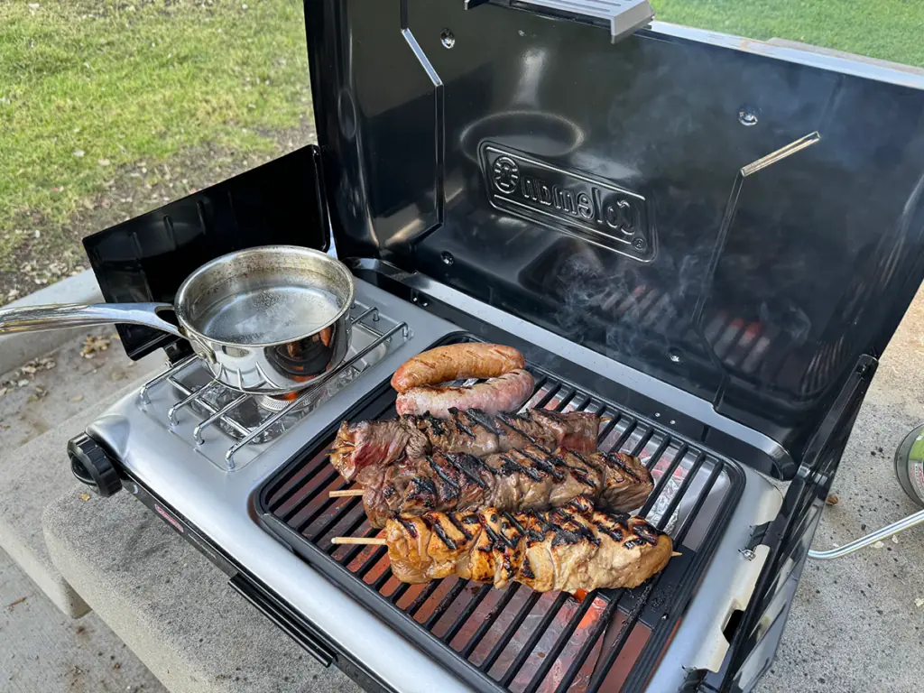 Get 30% Off! Coleman Gas Camping Grill/Stove | Tabletop Propane 2 in 1 Grill/Stove, 2 Burner